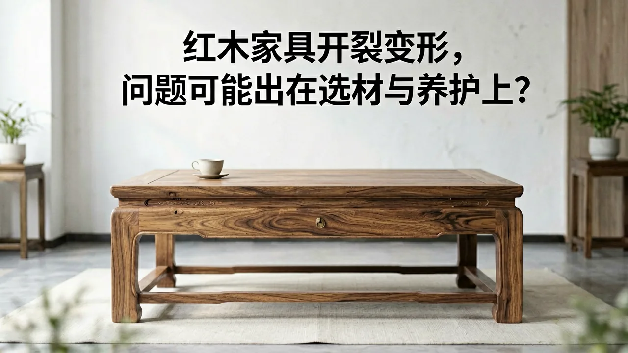 红木家具开裂变形,问题可能出在选材与养护上